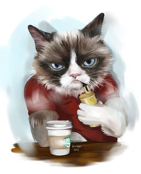 Grumpy cat vaper