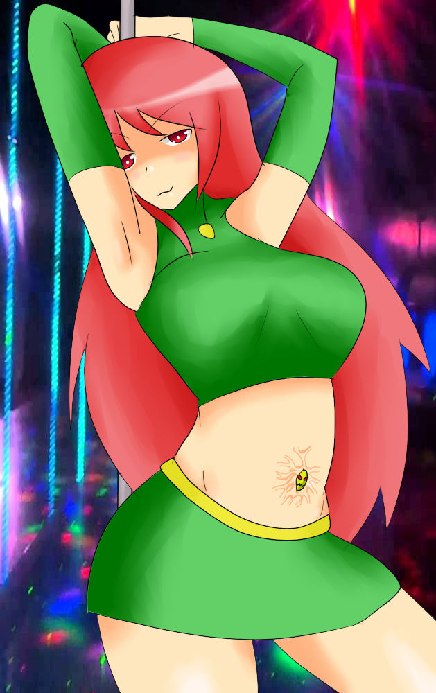 Anime belly button poke