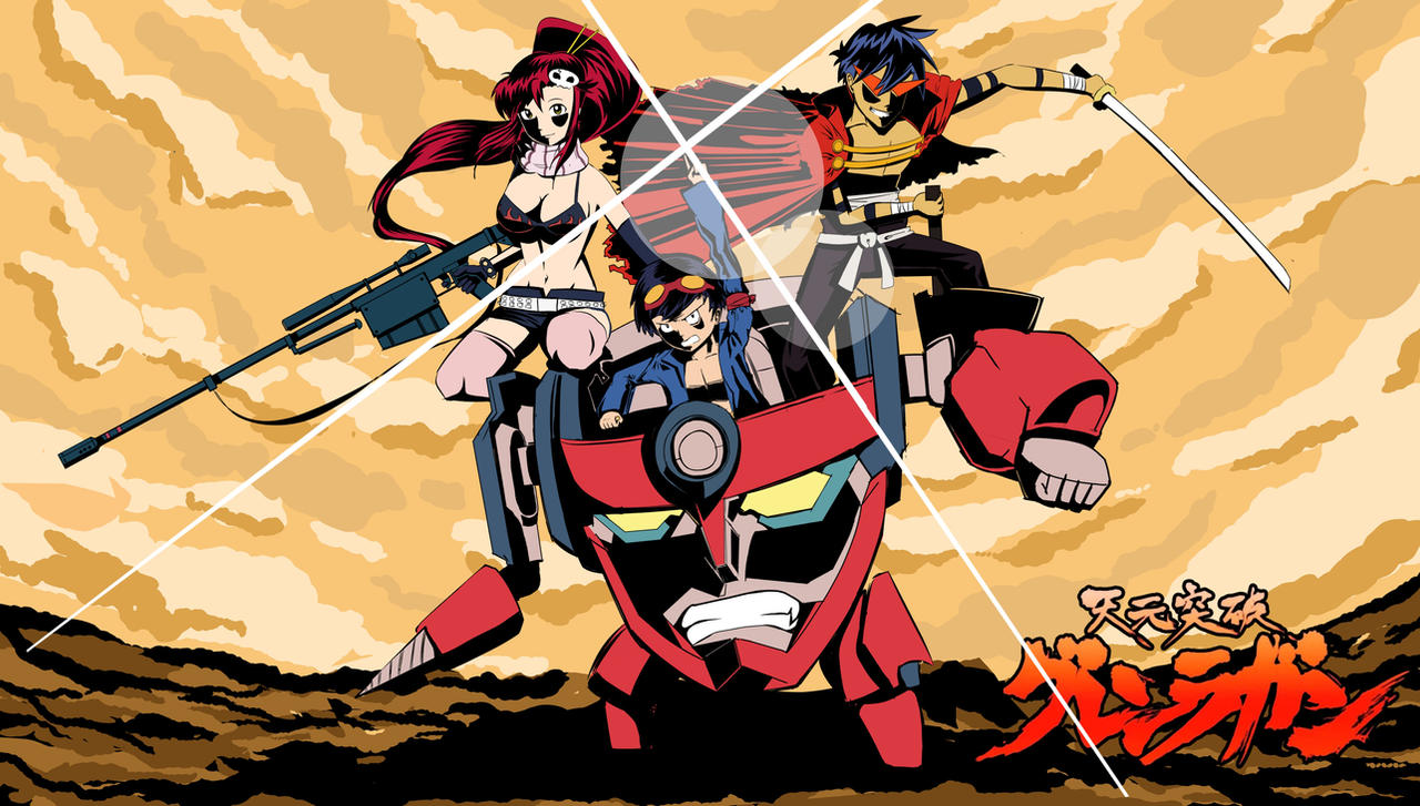 Lagann and the Trio! (Gurren Lagann Fanart) by CFTM512 on DeviantArt