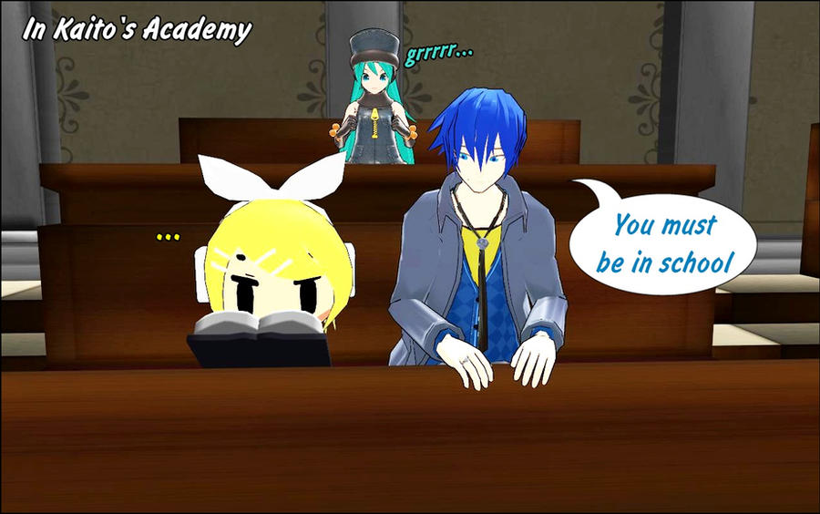 Mmd Chibi Rin MMD Kaito and Chibi Rin in Academy by GeoEngland15 on DeviantArt