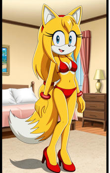 Zooey The Fox in her bikini with high heels