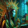 Cyberpunk, Priestess, Silicon Mask, Circuitry, Neo