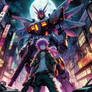 Anime, Mechs, Action, Night Time, City Streets, Ta