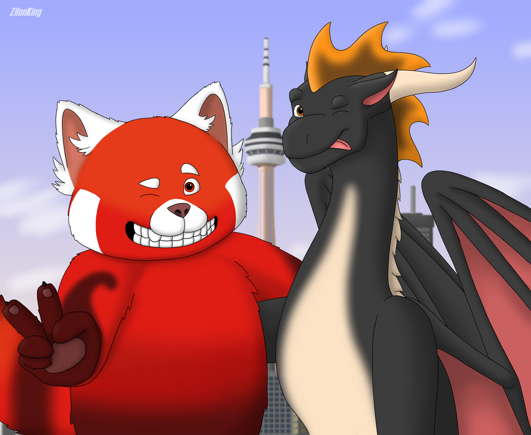 Turning Red - Hanging in Toronto by ZilonKing on DeviantArt