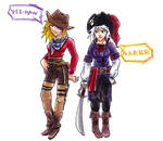 Cowboy Marik, Pirate Bakura by Ensatsu-Kokuryuha