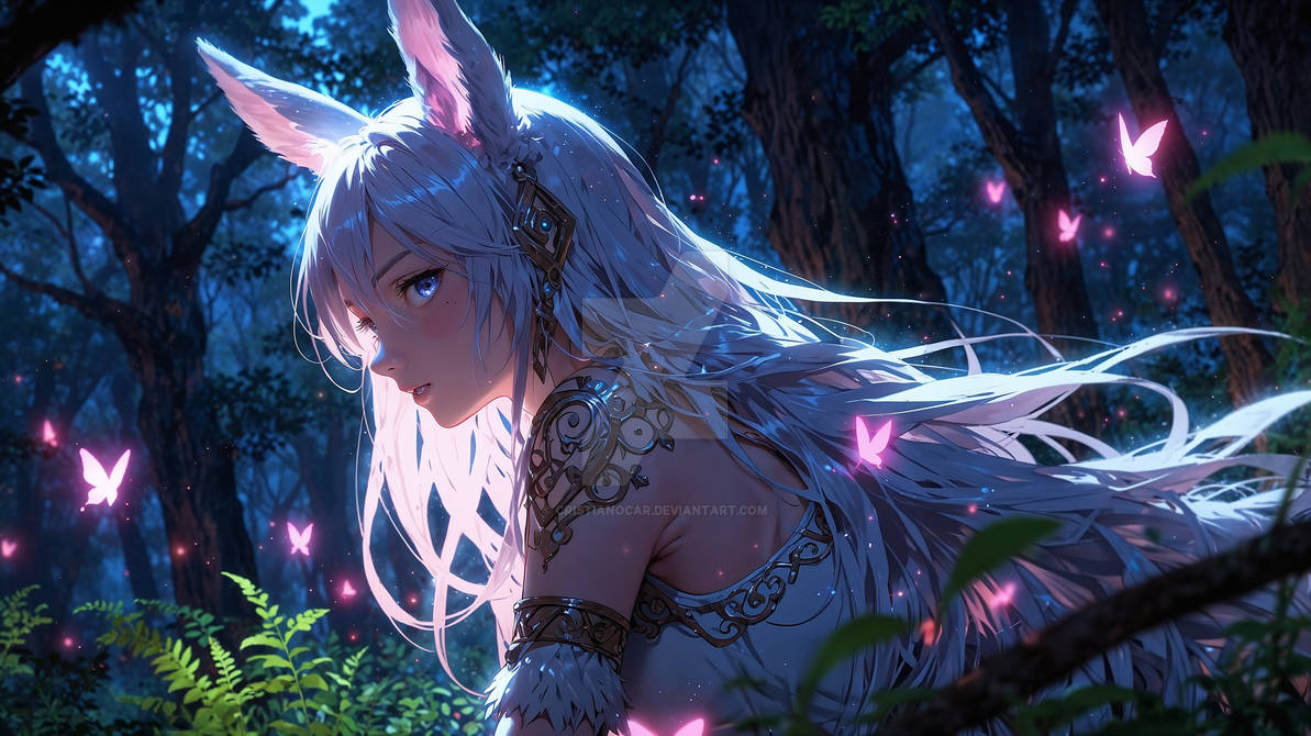 White Rabbit Woman A very perfect detailed rabbit girl white hairs by Cristianocar on ...