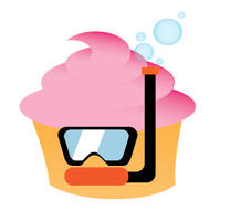 Cupcake with a snorkel