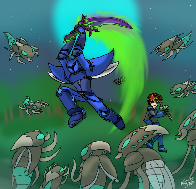 The three Nocturnal Mechanical Menaces [Terraria] by Colsjin on DeviantArt