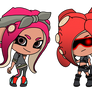 Splatoon 2 Agent 8 and Octoling Chibi