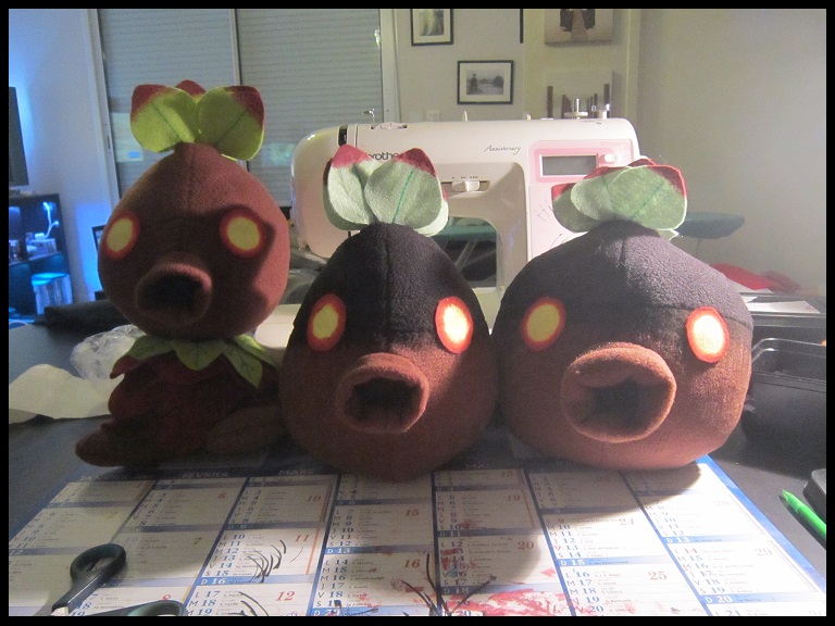 Deku Scrub plushies V4 and V5 WIP