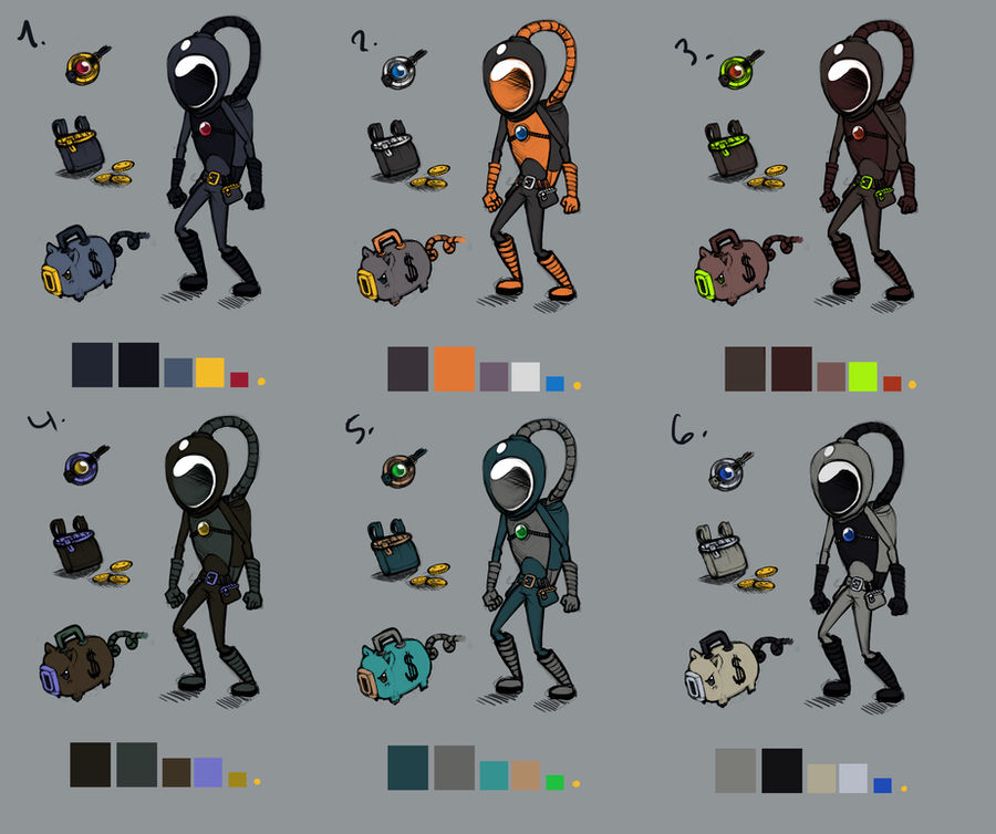 Character color schemes by Nakubi on DeviantArt