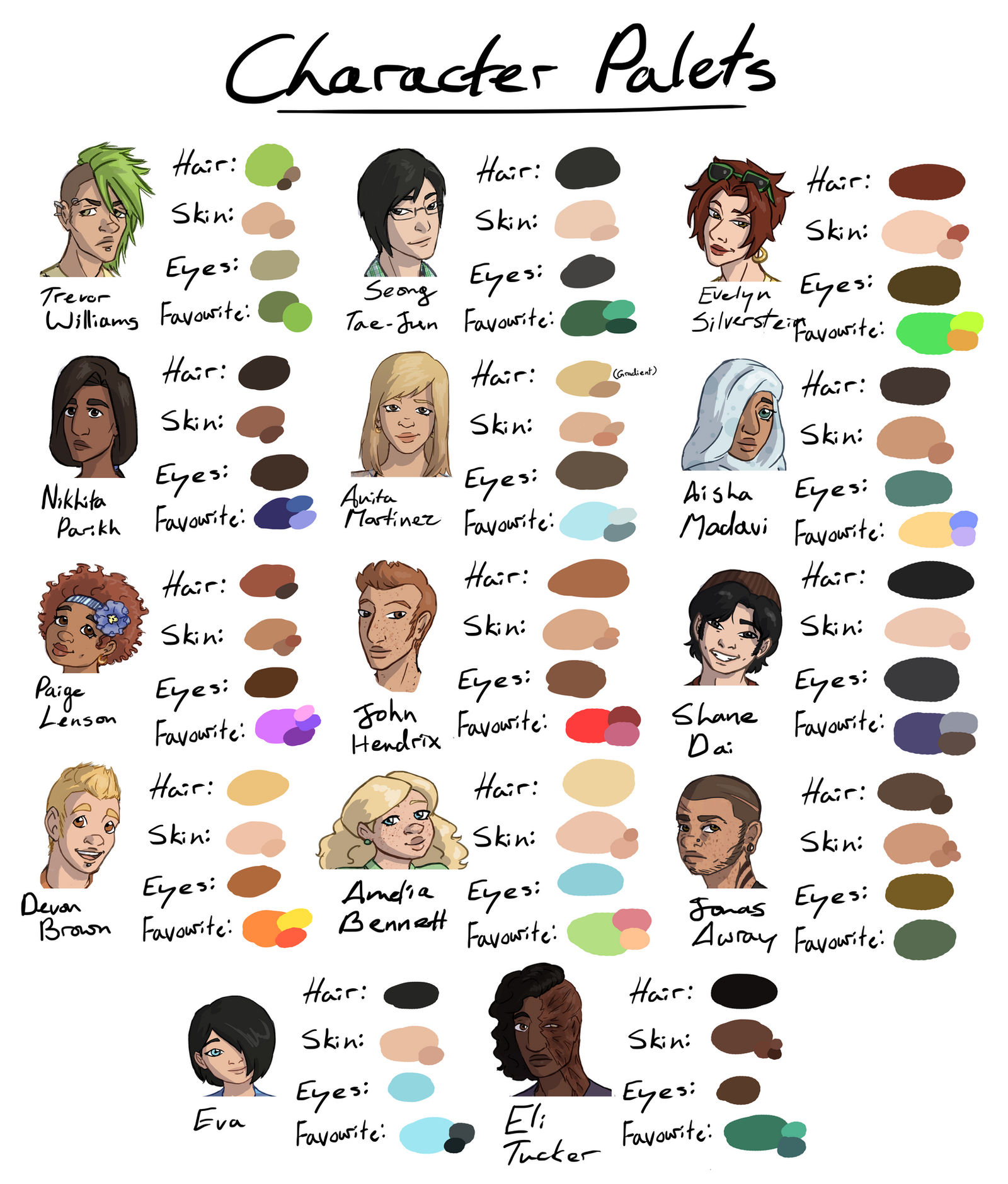 OC Colour Palets by JoeyHazelLM on DeviantArt