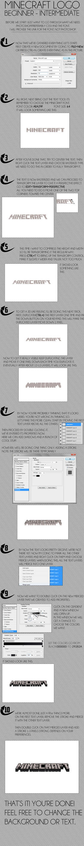 Minecraft Logo Tutorial Minecraft Logo Tutorial by Kfnmp4h on DeviantArt