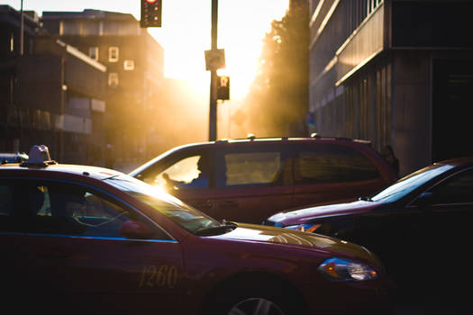 traffic at dusk