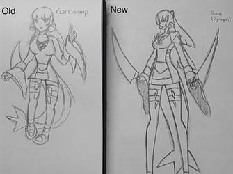 Garchomp Gijinka Old vs. New