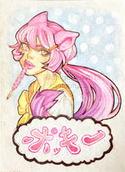 Pocky Neko ACEO