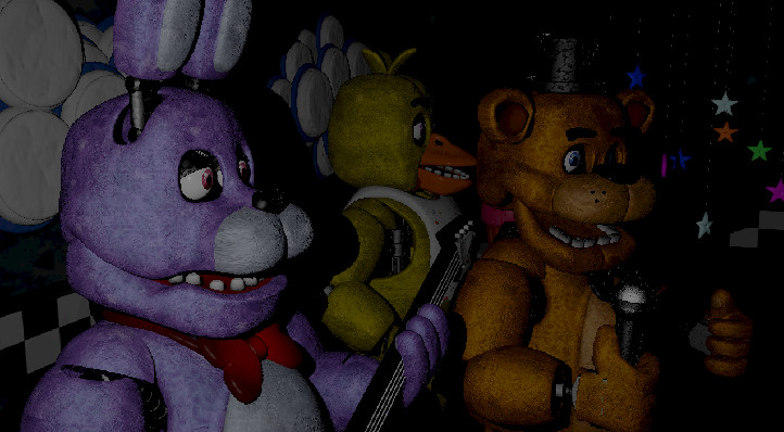 Fnaf 1 Animatronics in stage by zueiroooooooooooo on DeviantArt