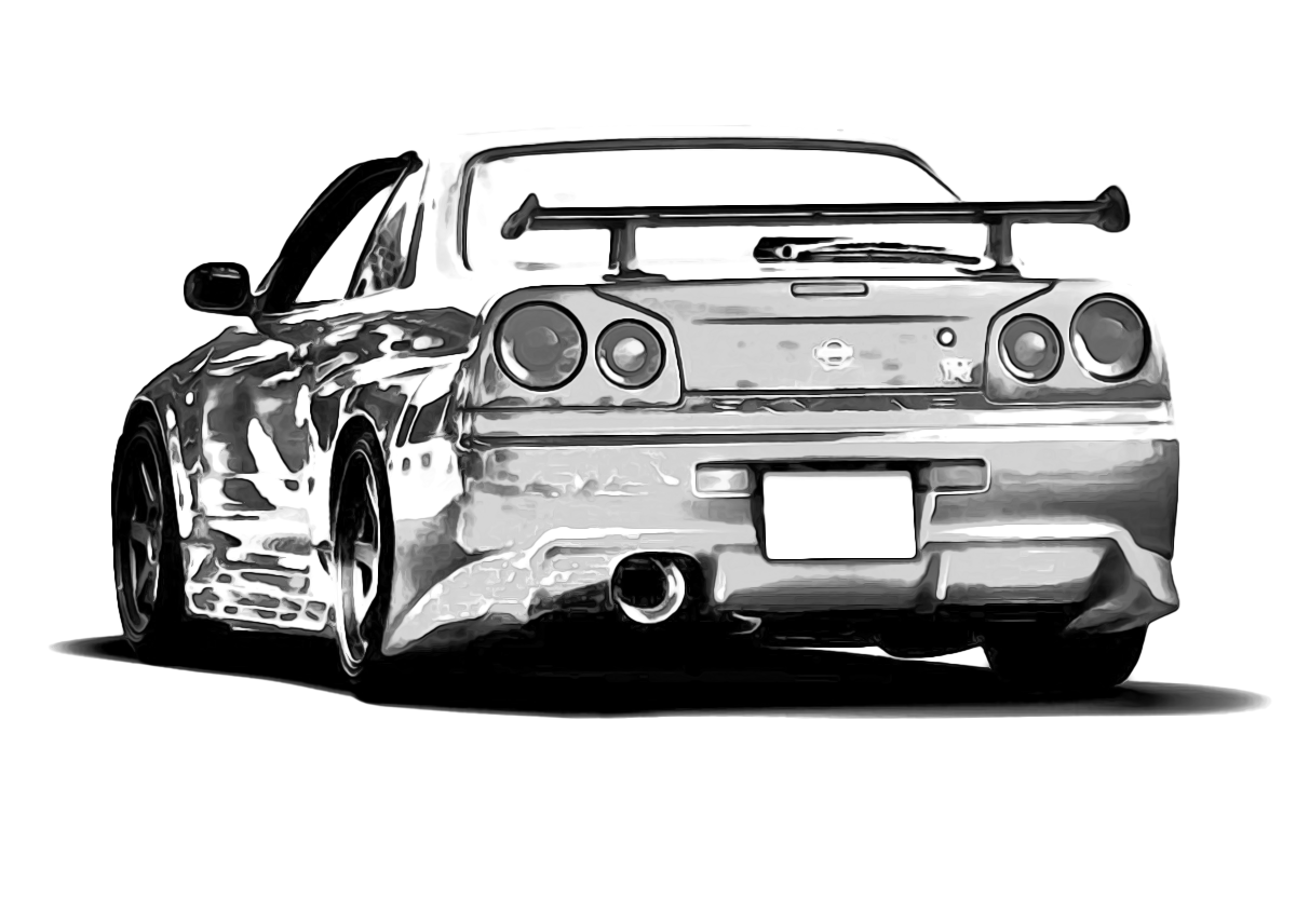 Skyline R34 Photoshop Sketch by AJRogers25 on DeviantArt