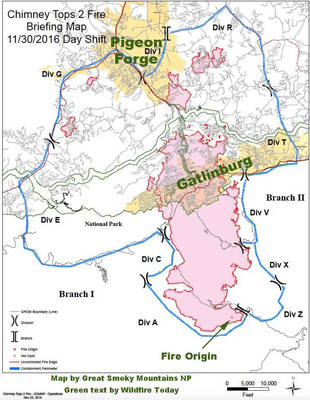 GSMNP - Chimney Tops 2 Fire Map by slowdog294