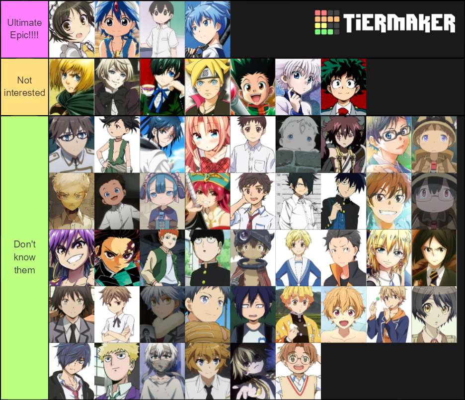 Create a Anime in the 2010s Tier List - TierMaker