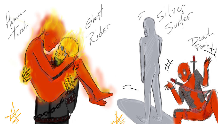 Ghost Torch Marvel- Ghost/Torch +deadpool by blaaack-a on DeviantArt