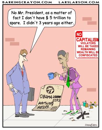 Beggar President Obama Cartoon