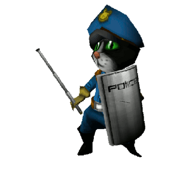 PS1 Cat Cop (Low Poly)