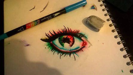 Eye water colour effect