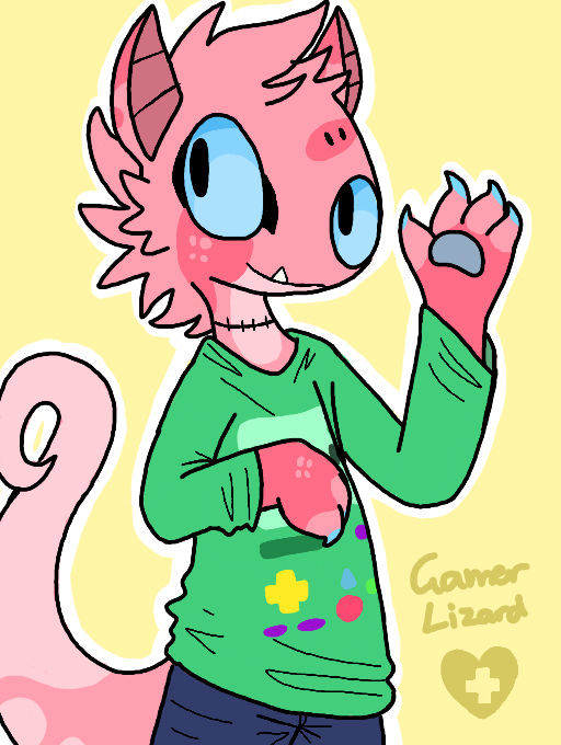 Gamer Lizard by Smudgeful-Thinking on DeviantArt