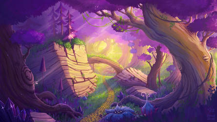 Purple forest from the Land of Oz