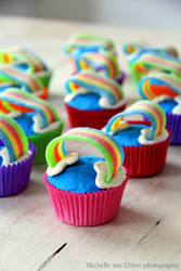 Homemade rainbow cupcakes