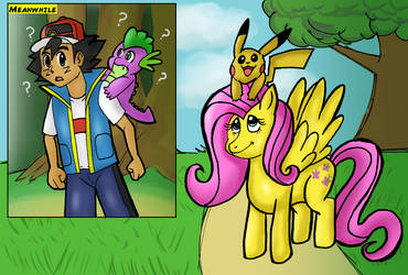 Ash Pikachu Spike Fluttershy