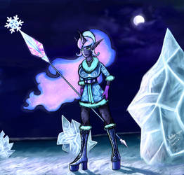 Nightmare Moon as winter magician