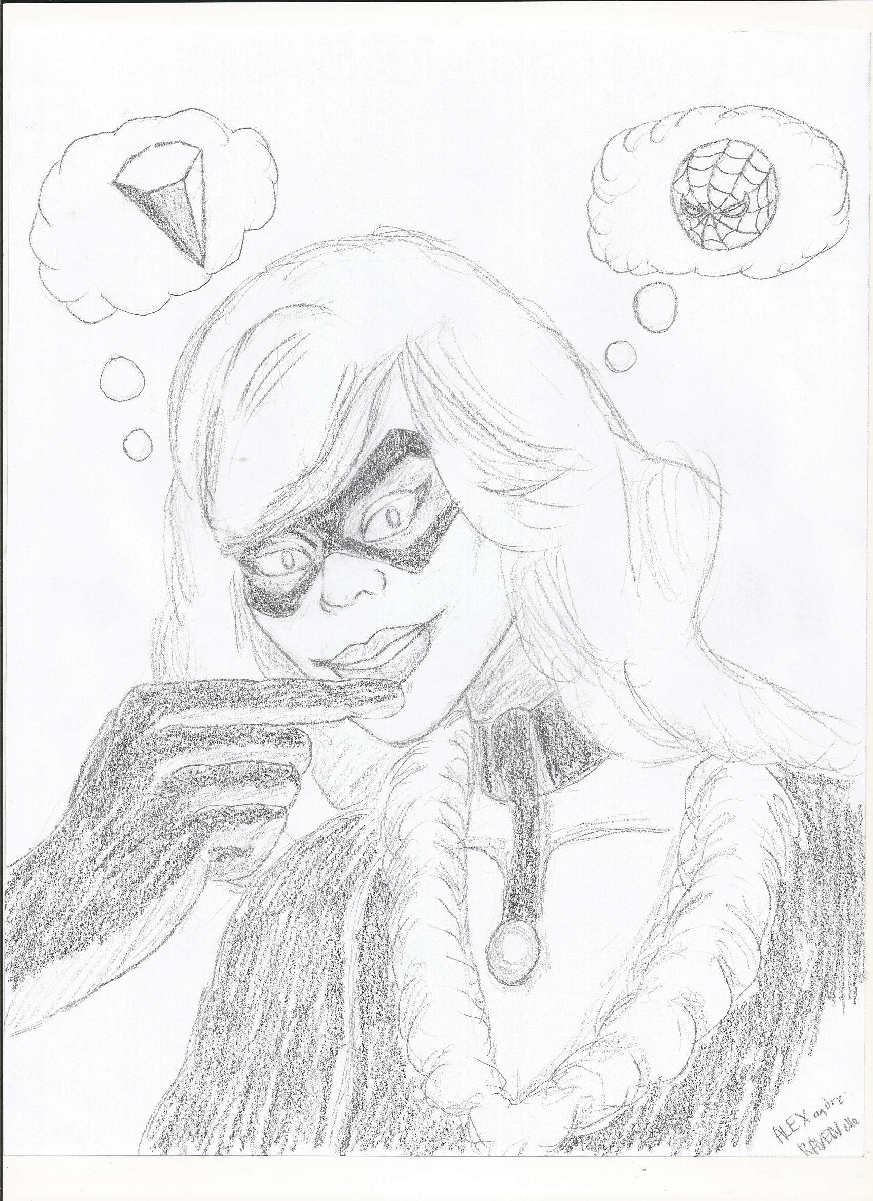 Black Cat`s Portrait Sketch