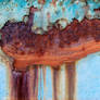 Marbled rust on blue metal