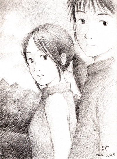 Young couple on the hill