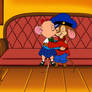 Fievel and Olivia - Cuddle on the sofa