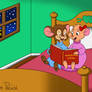 Fievel and Olivia reading a bedtime story