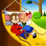 Fievel and Olivia resting in a hammock - 2