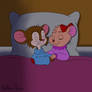 Fievel and Olivia sleeping in bed - 3