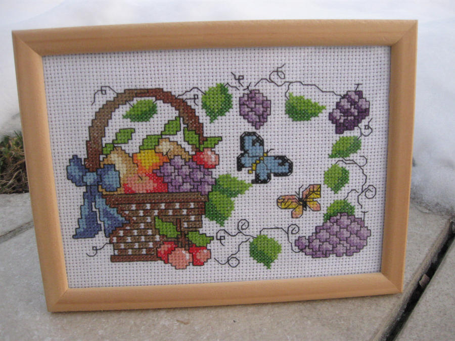 Happy basket cross stitch