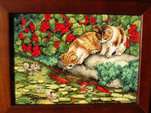 Kittens Cross stitch Framed