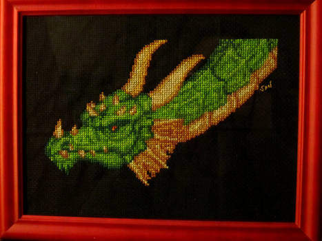 Green dragon cross stitch