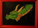 Green dragon cross stitch by Santian69