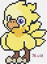 Chocobo x-stitch pattern