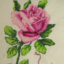 Pink rose cross stitch