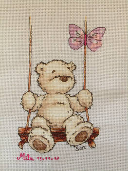 Butterfly teddy x-stitch