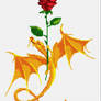 Rose and dragon pattern