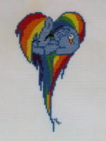 Rainbow Dash heart cross stitch