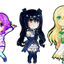 Chibi Neptune Noire Vert Blanc